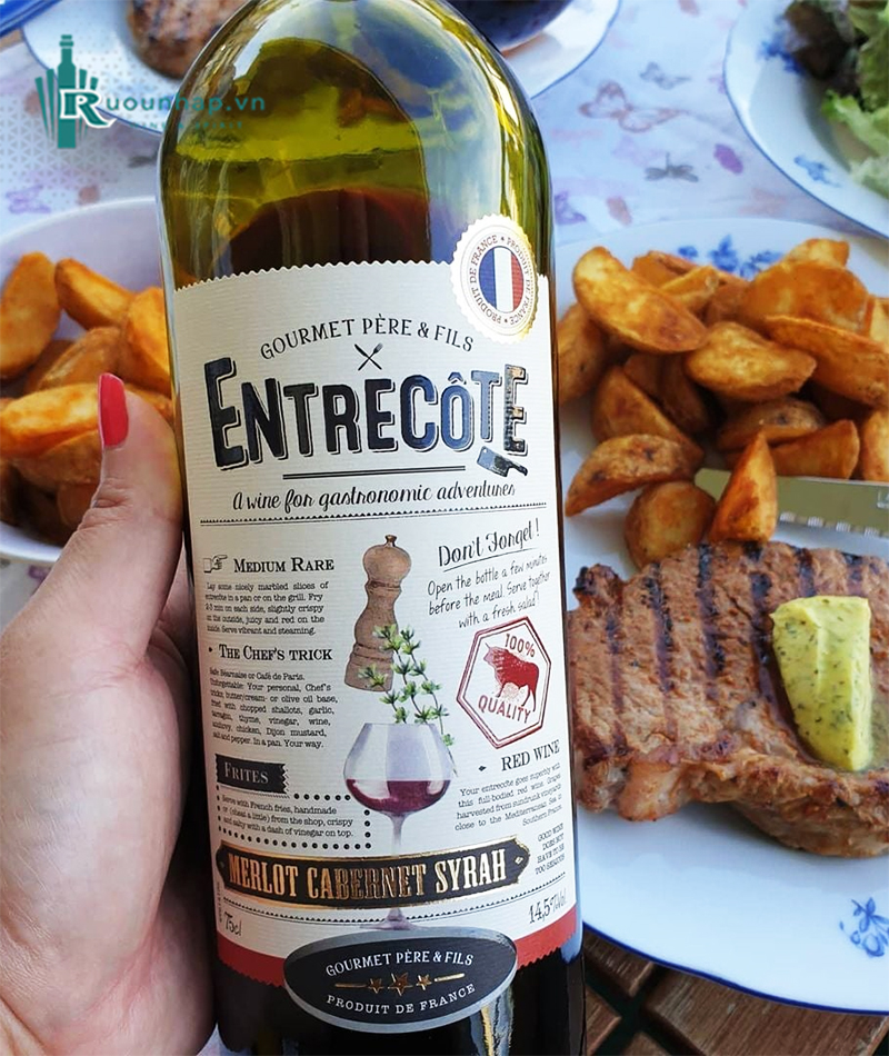 Rượu Vang Entrecote Merlot Cabernet Syrah