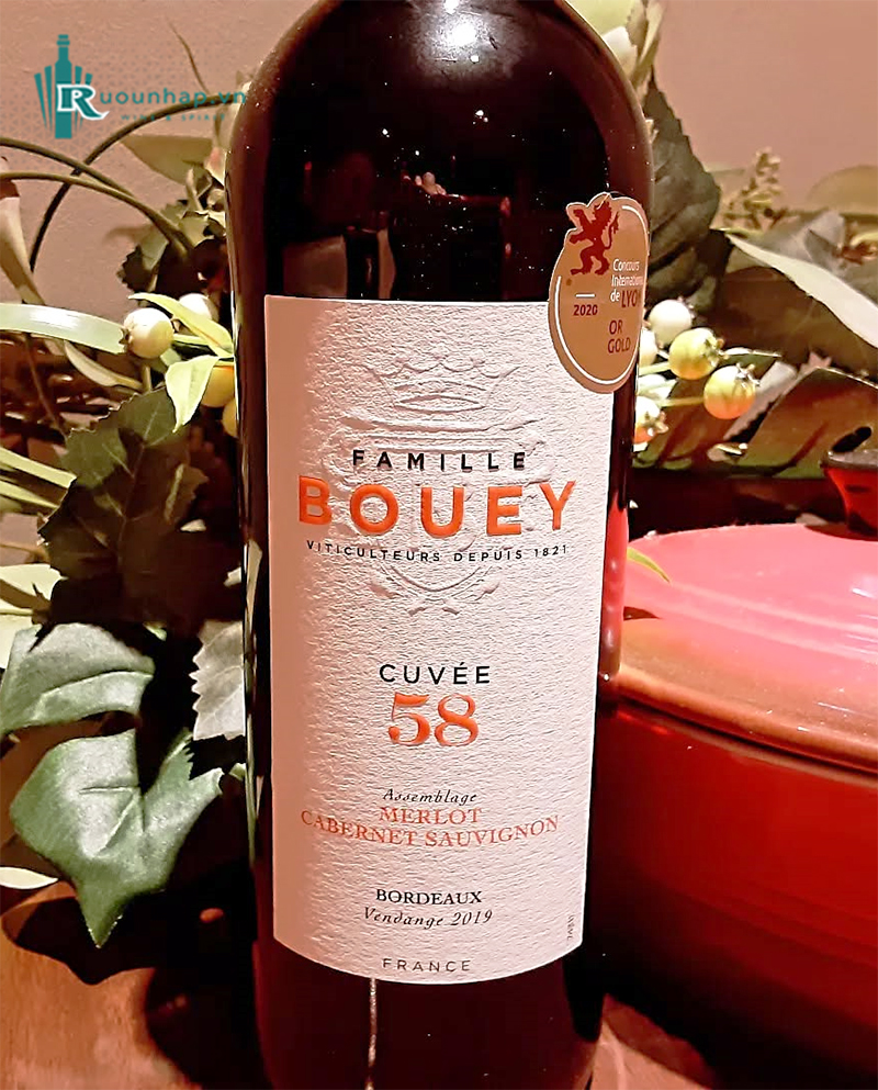 Rượu Vang Famille Bouey Cuvee 58 Merlot Cabernet Sauvignon