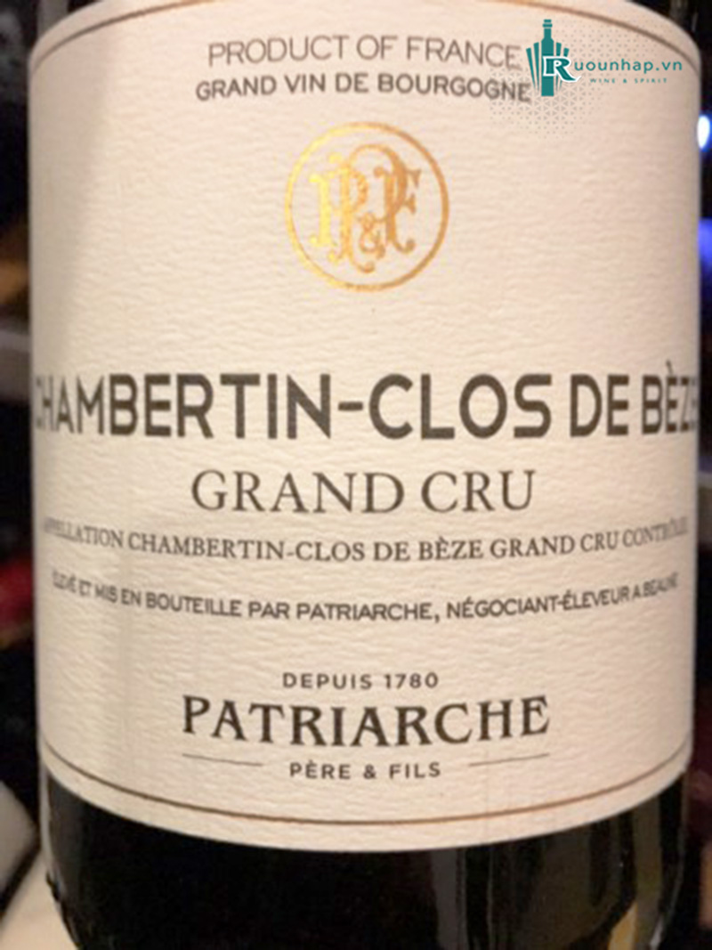 Rượu Vang Patriarche Chambertin Clos De Beze Grand Cru